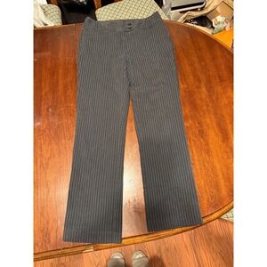 Relativity Womens Black Pinstripe Straight Leg Dress Pants Size 8 Career Office